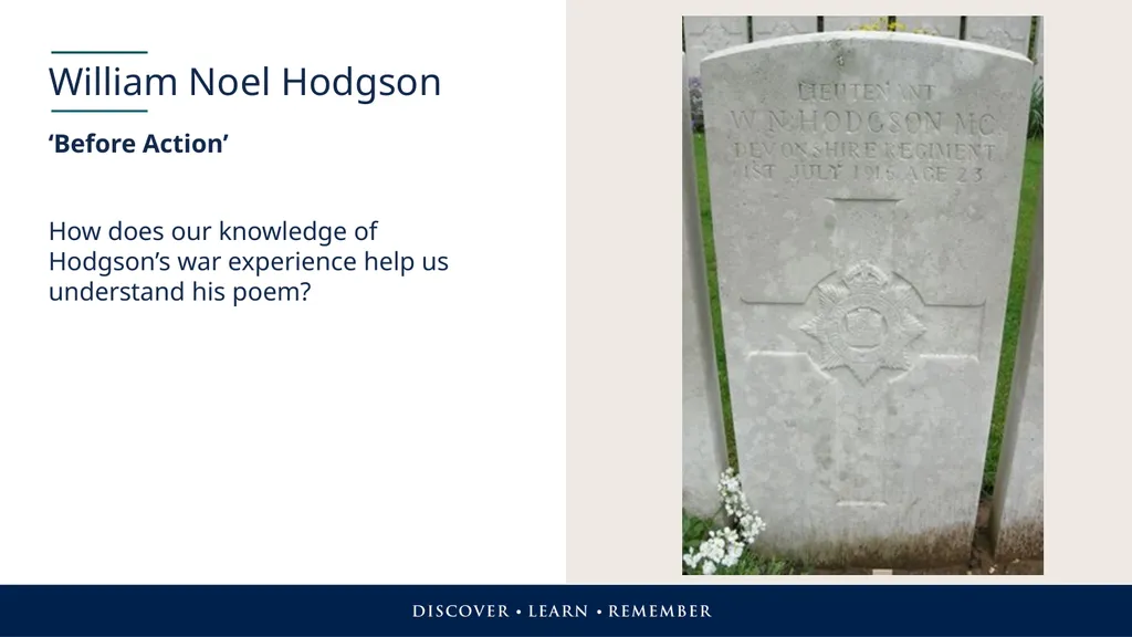 First World War Poetry in Context Exploring poetry - slide 14 of 15