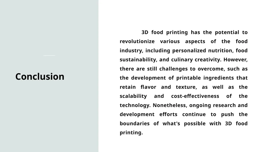 Food Printing Presented by Ms. E.Krithika - slide 11 of 12