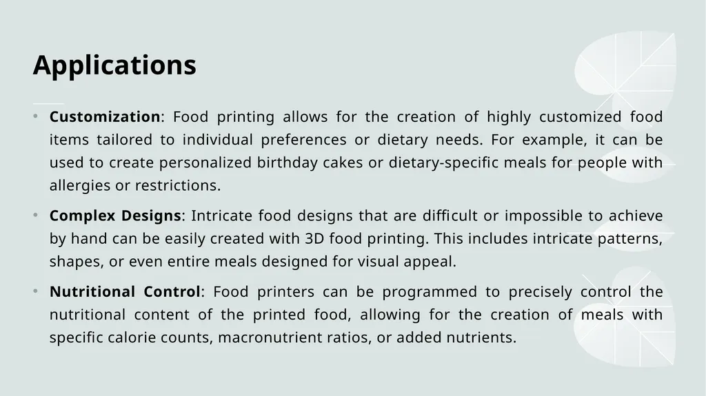 Food Printing Presented by Ms. E.Krithika - slide 4 of 12