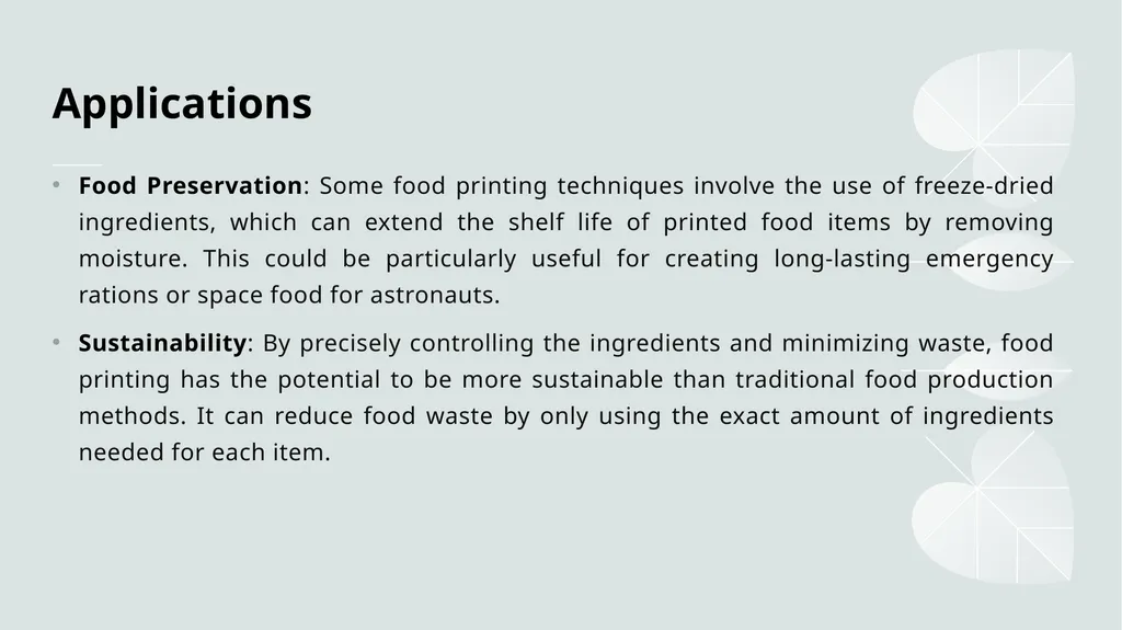 Food Printing Presented by Ms. E.Krithika - slide 5 of 12