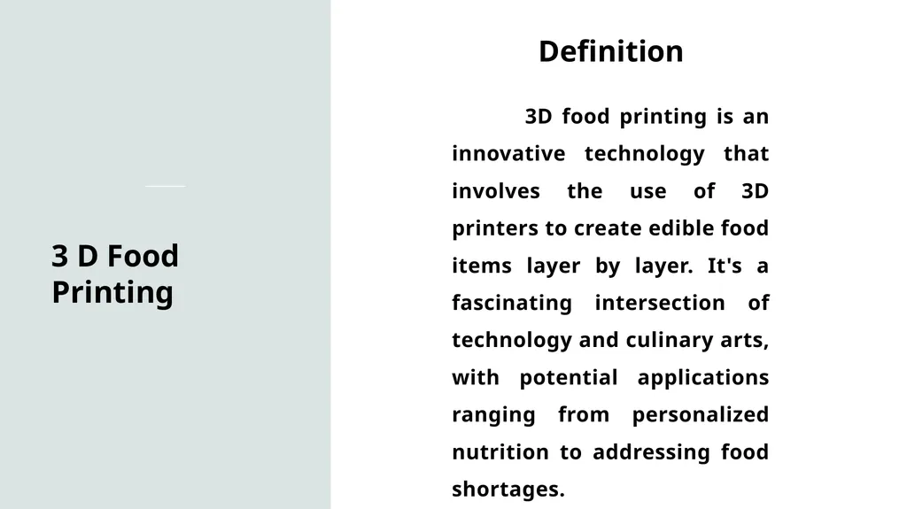 Food Printing Presented by Ms. E.Krithika - slide 6 of 12