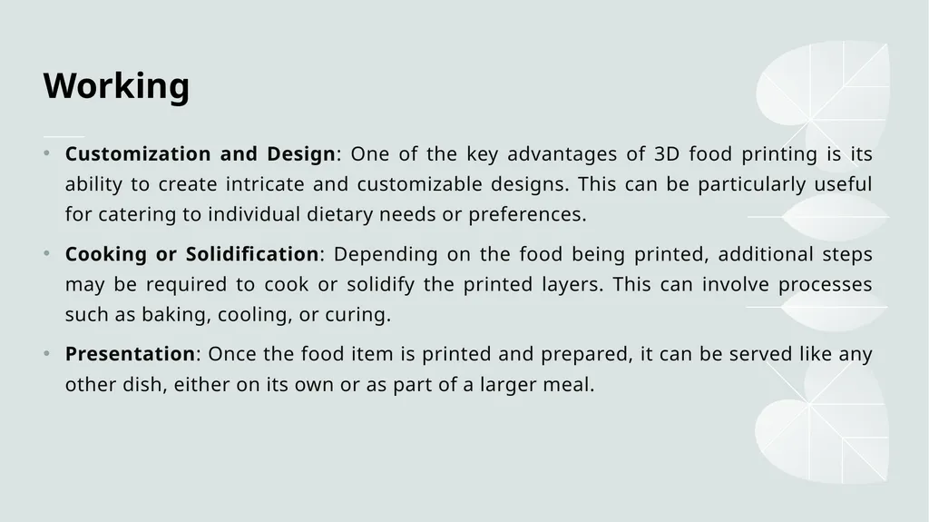 Food Printing Presented by Ms. E.Krithika - slide 9 of 12