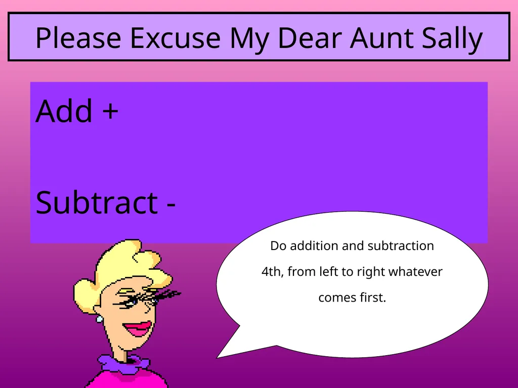 Order of Operations ( ) + X - 43  - slide 8 of 17