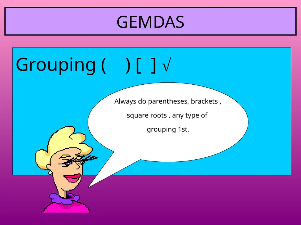 Order of Operations ( ) + X - 43  - slide 5 of 17
