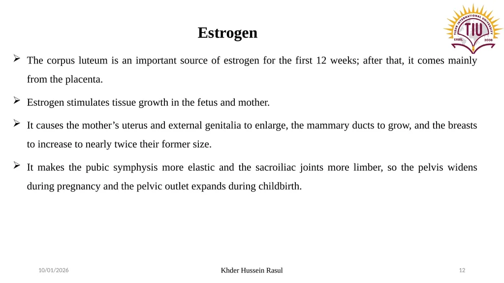 Spring Semester Course Name : Endocrinology Stage: - slide 12 of 17