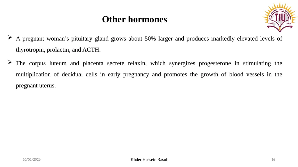 Spring Semester Course Name : Endocrinology Stage: - slide 16 of 17