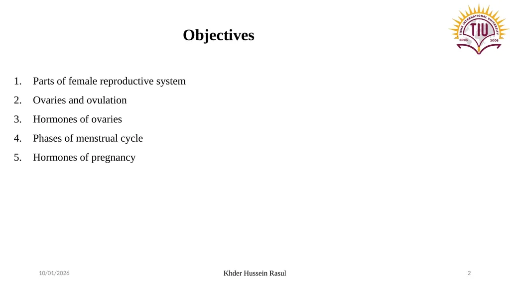 Spring Semester Course Name : Endocrinology Stage: - slide 2 of 17