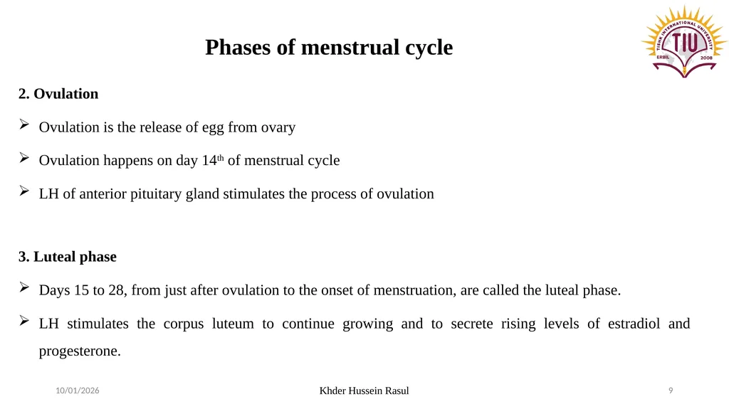 Spring Semester Course Name : Endocrinology Stage: - slide 9 of 17