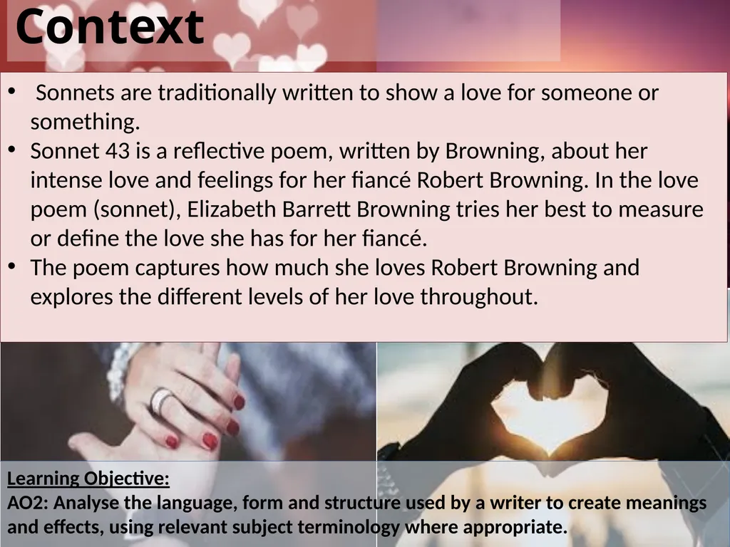 Learning Objective: AO2: Analyse the language, - slide 9 of 13