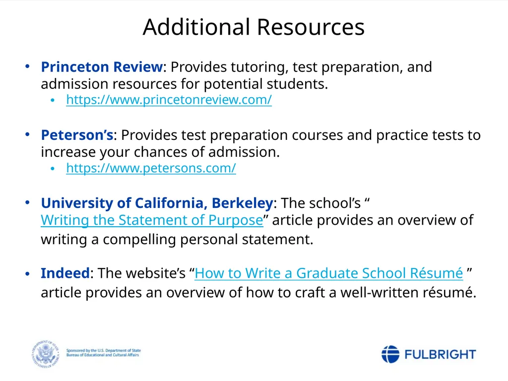 Fulbright Foreign Student Program Post-Nomination - slide 24 of 37