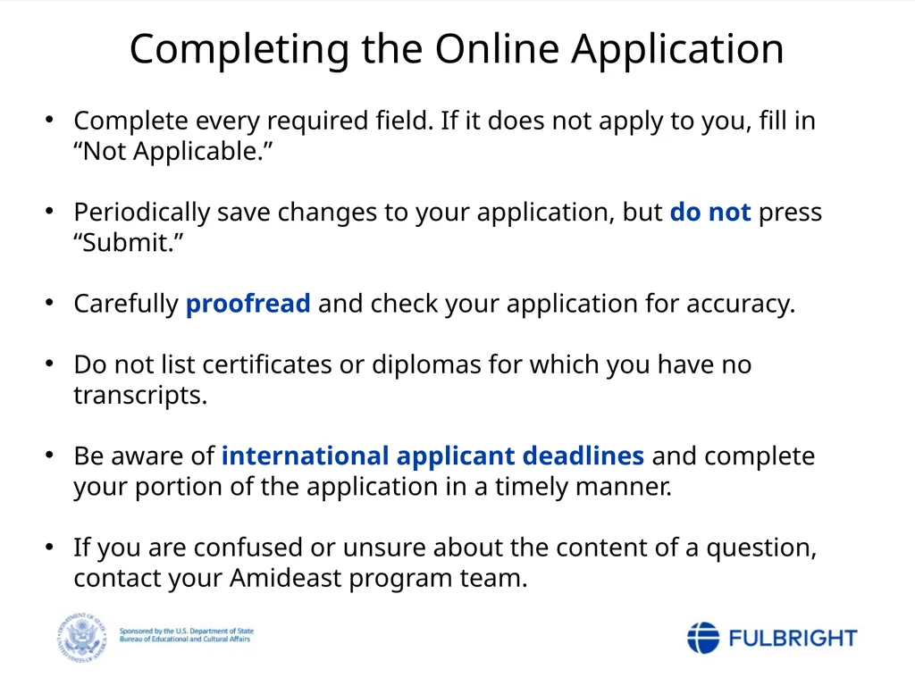 Fulbright Foreign Student Program Post-Nomination - slide 25 of 37