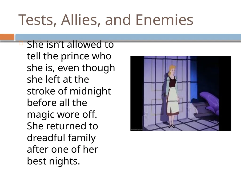 A hero’s Journey -Cinderella Sample Student Work - slide 7 of 13