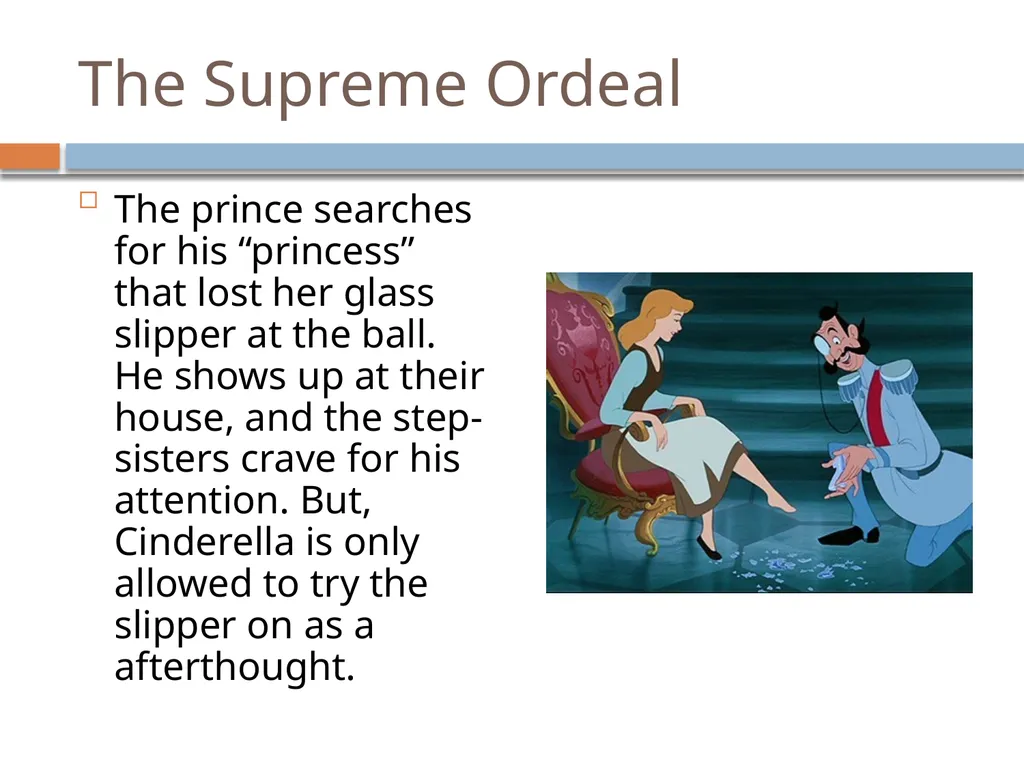 A hero’s Journey -Cinderella Sample Student Work - slide 9 of 13