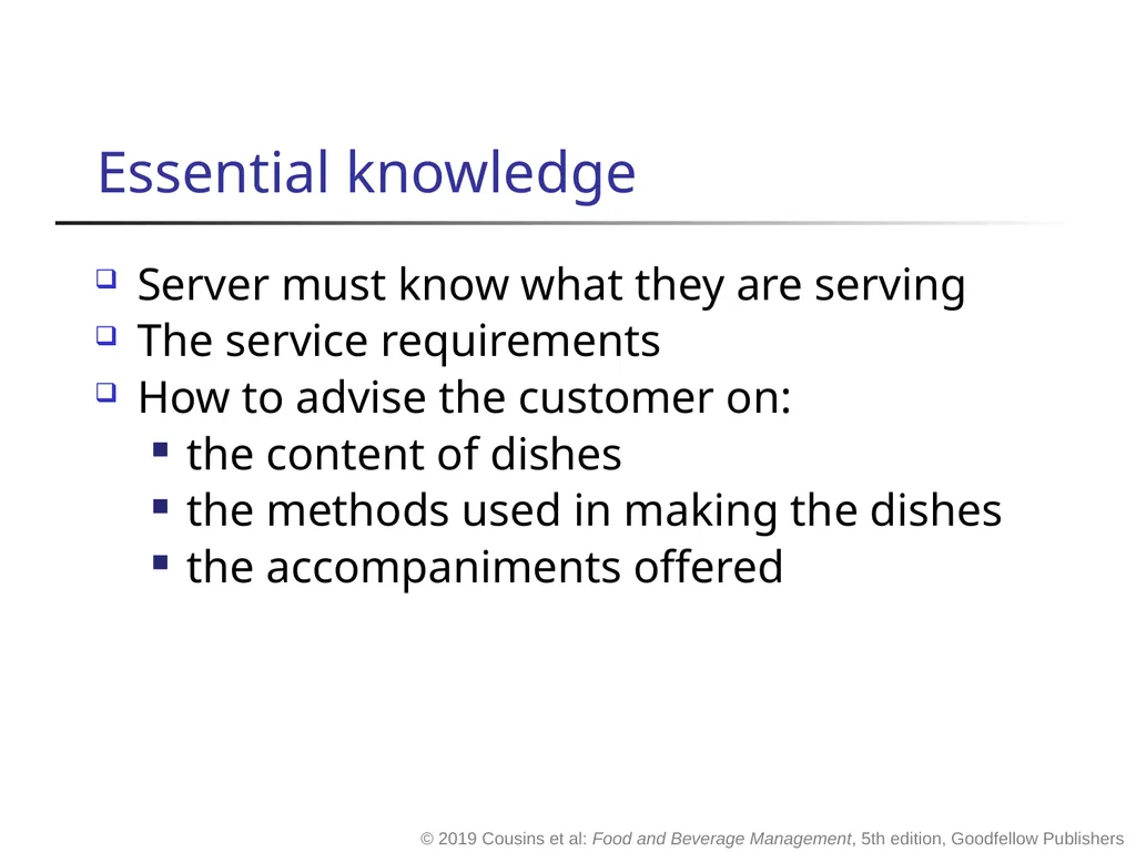 Food and Beverage Management fifth edition Chapter - slide 20 of 35