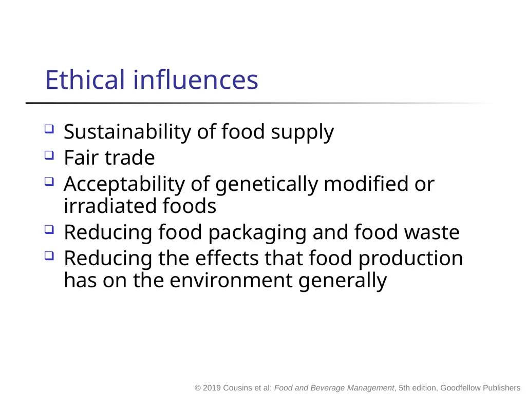 Food and Beverage Management fifth edition Chapter - slide 19 of 35