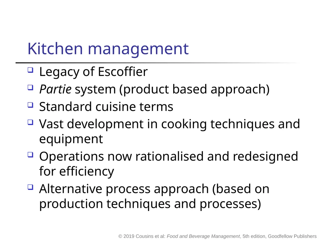 Food and Beverage Management fifth edition Chapter - slide 26 of 35