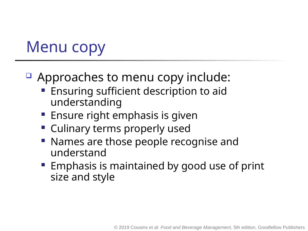 Food and Beverage Management fifth edition Chapter - slide 25 of 35