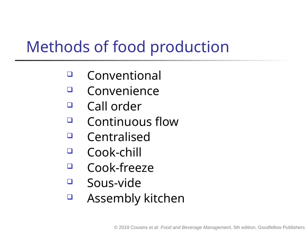 Food and Beverage Management fifth edition Chapter - slide 29 of 35