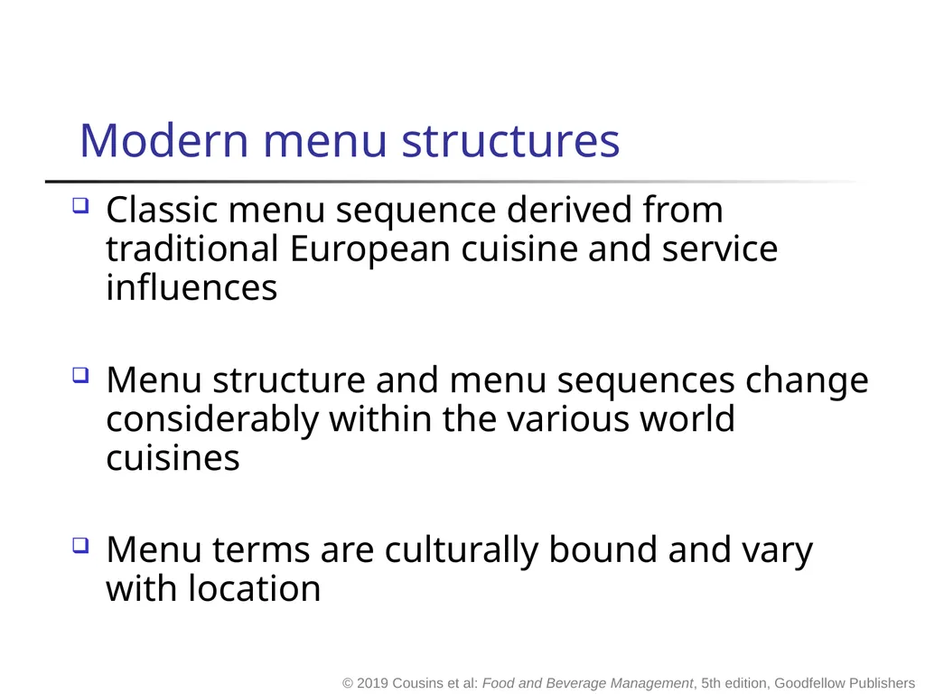 Food and Beverage Management fifth edition Chapter - slide 9 of 35