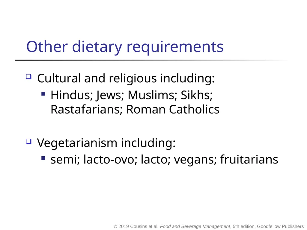 Food and Beverage Management fifth edition Chapter - slide 16 of 35