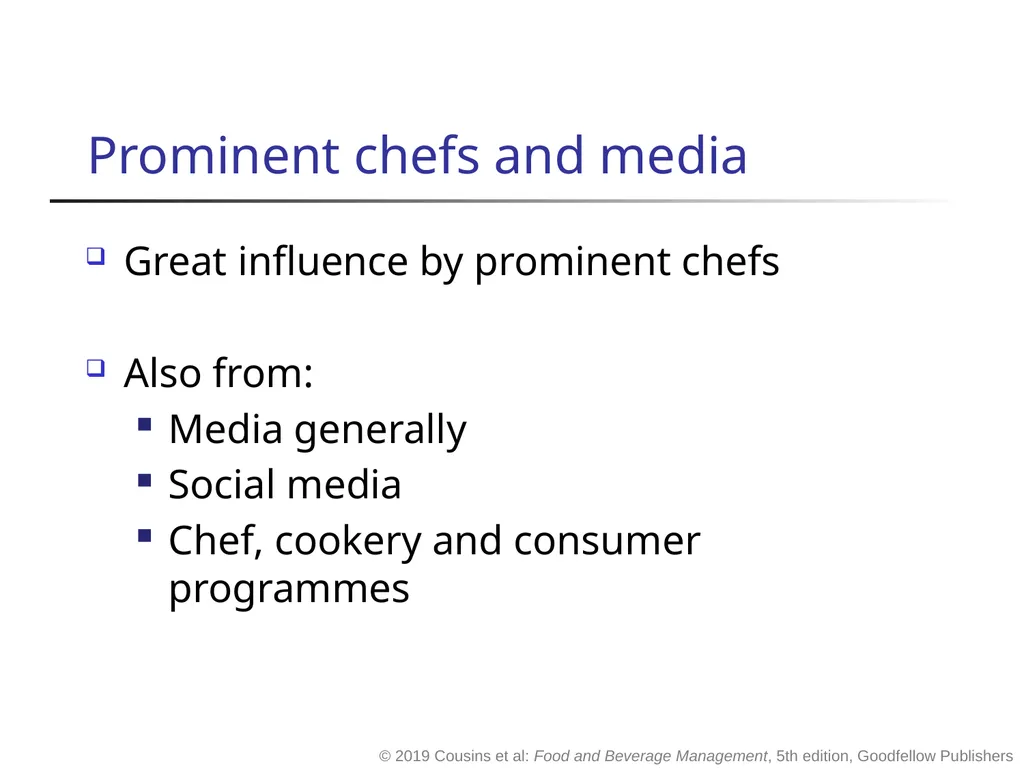 Food and Beverage Management fifth edition Chapter - slide 17 of 35