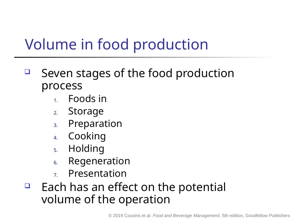 Food and Beverage Management fifth edition Chapter - slide 30 of 35