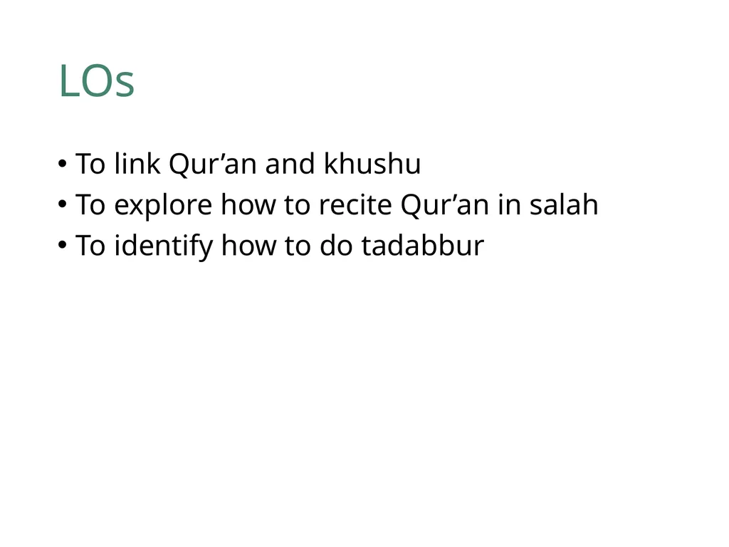 Starter Lesson 3 How to develop khushu Tadabbur - slide 3 of 15