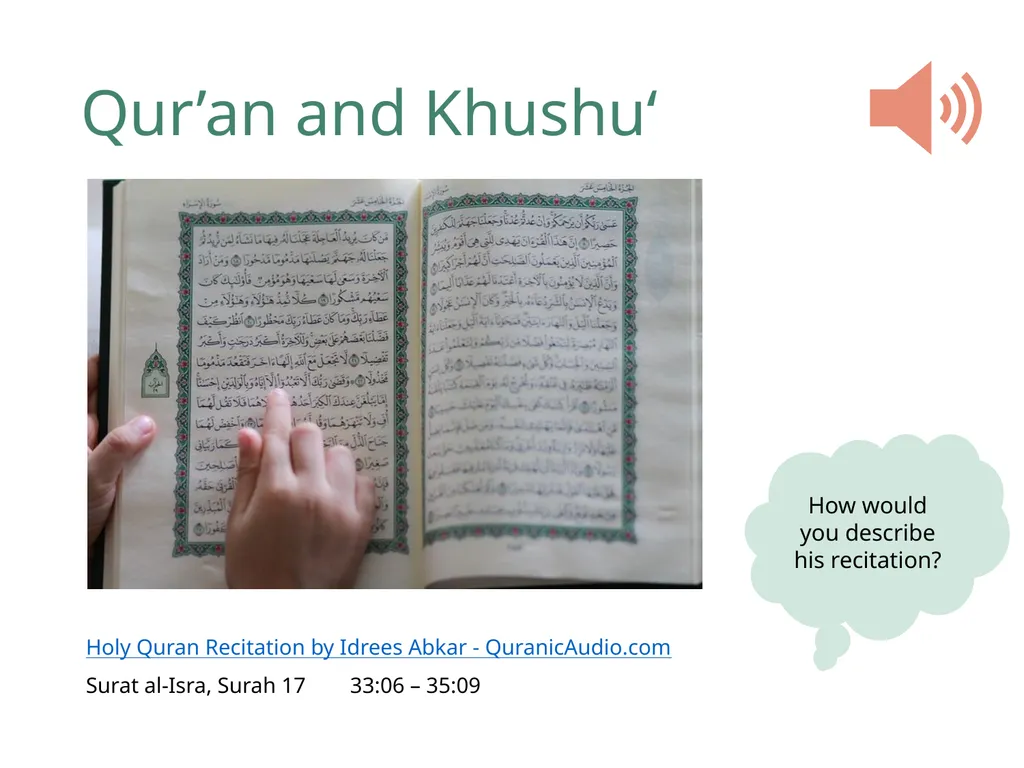 Starter Lesson 3 How to develop khushu Tadabbur - slide 4 of 15