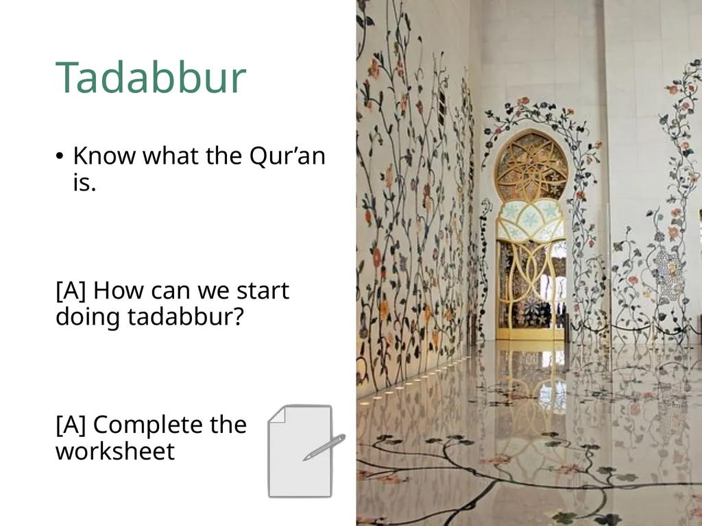 Starter Lesson 3 How to develop khushu Tadabbur - slide 9 of 15