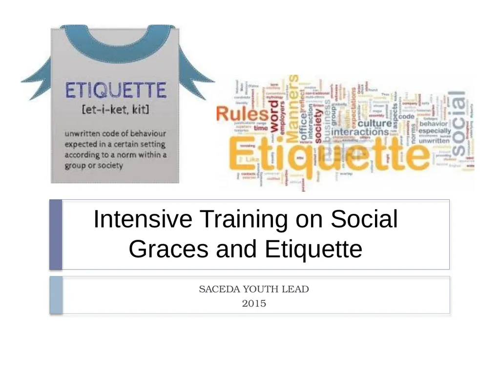 SACEDA YOUTH LEAD 2015 Intensive Training on - slide 1 of 63
