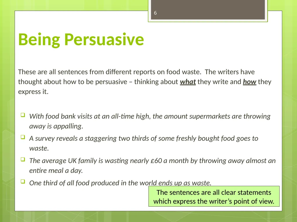 FOOD WASTE CAN YOU CHANGE THE WORLD? 2 Video clip - slide 6 of 38