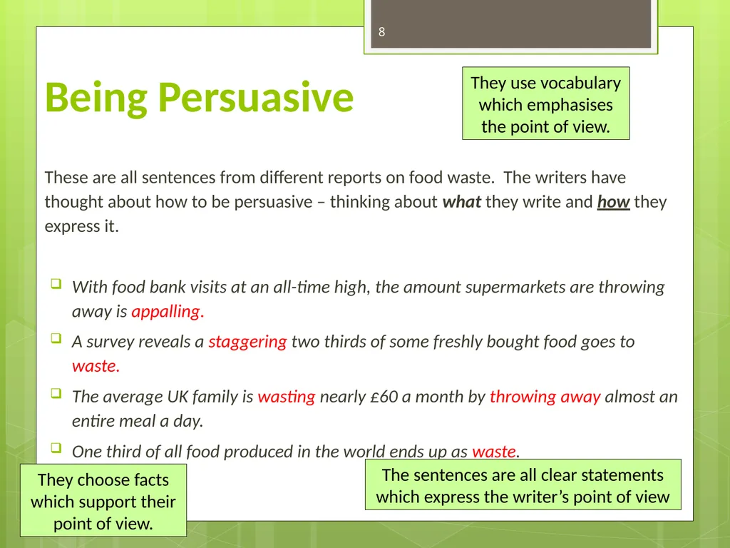 FOOD WASTE CAN YOU CHANGE THE WORLD? 2 Video clip - slide 8 of 38