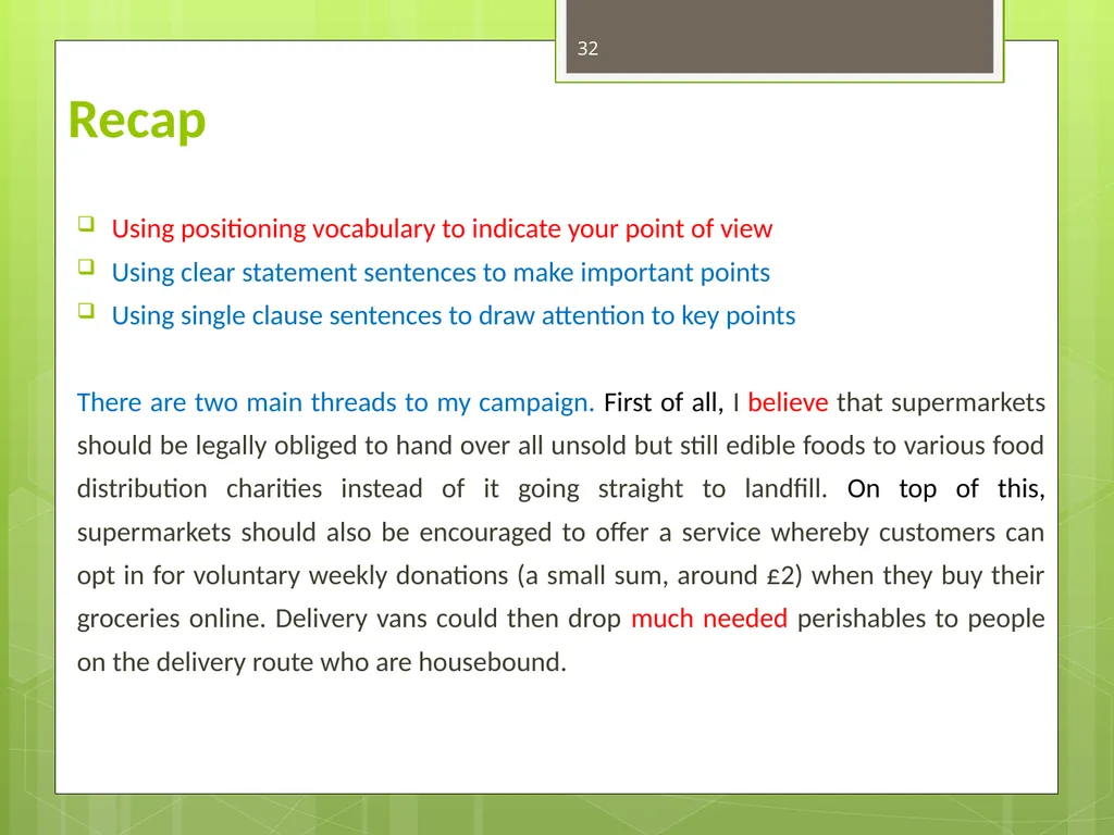 FOOD WASTE CAN YOU CHANGE THE WORLD? 2 Video clip - slide 32 of 38