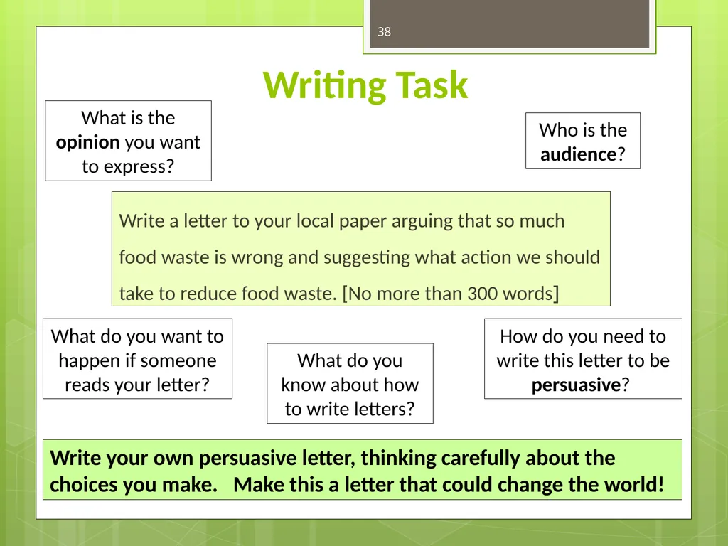 FOOD WASTE CAN YOU CHANGE THE WORLD? 2 Video clip - slide 38 of 38