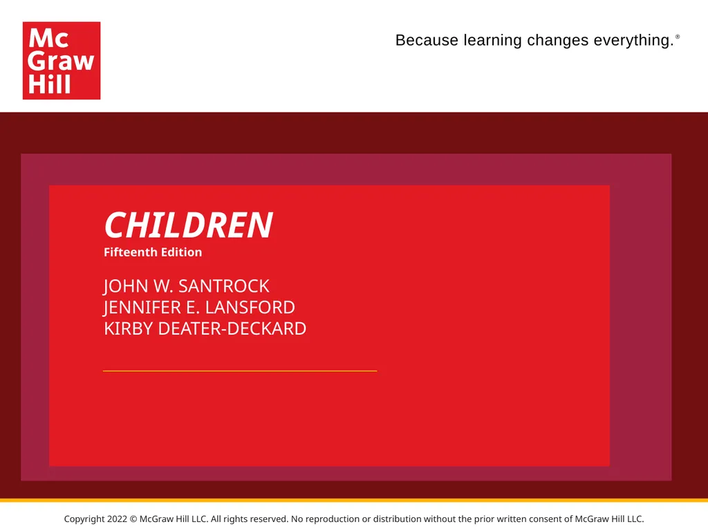 CHILDREN Fifteenth Edition JOHN W. SANTROCK - slide 1 of 49