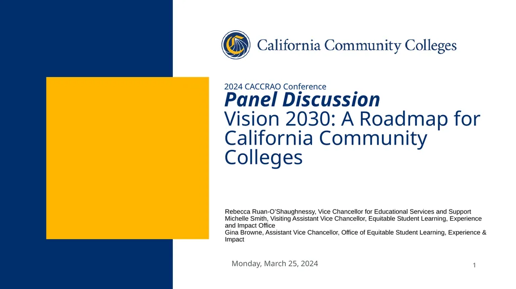 2024 CACCRAO Conference Panel Discussion Vision - slide 1 of 9