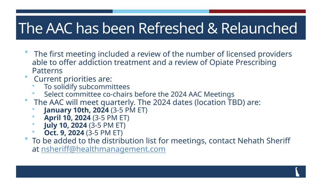 Delaware Addiction Action Committee November 16th, - slide 3 of 6
