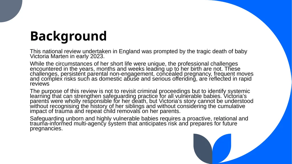 7 Minute Briefing Protecting all vulnerable babies - slide 2 of 8