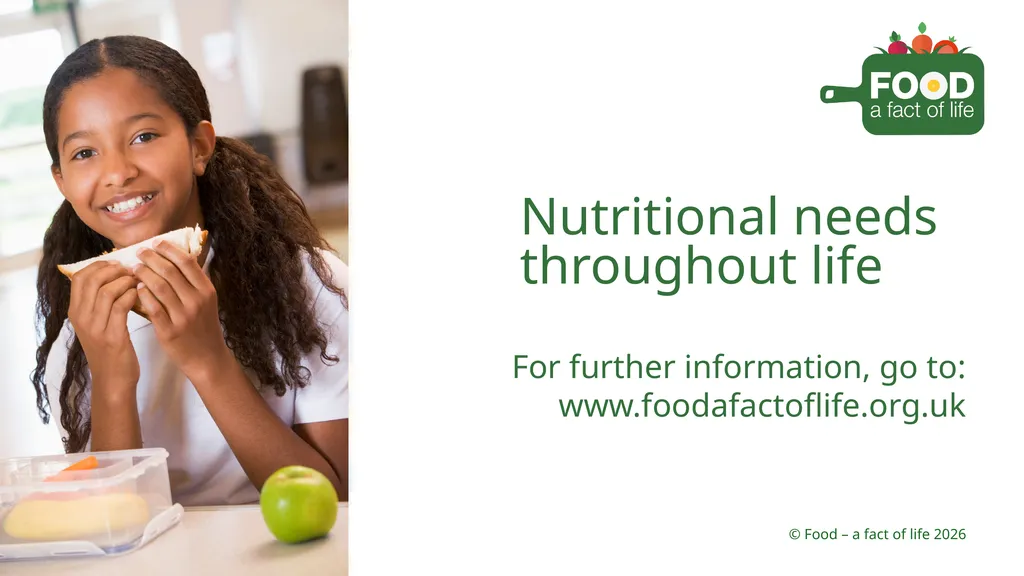 Nutritional need throughout life Key stages in - slide 41 of 41