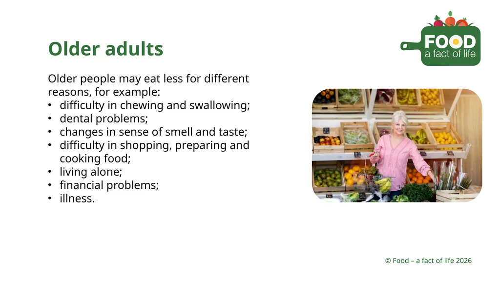 Nutritional need throughout life Key stages in - slide 36 of 41