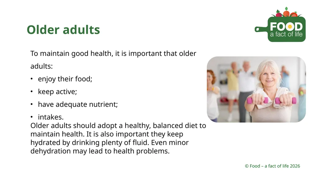 Nutritional need throughout life Key stages in - slide 37 of 41