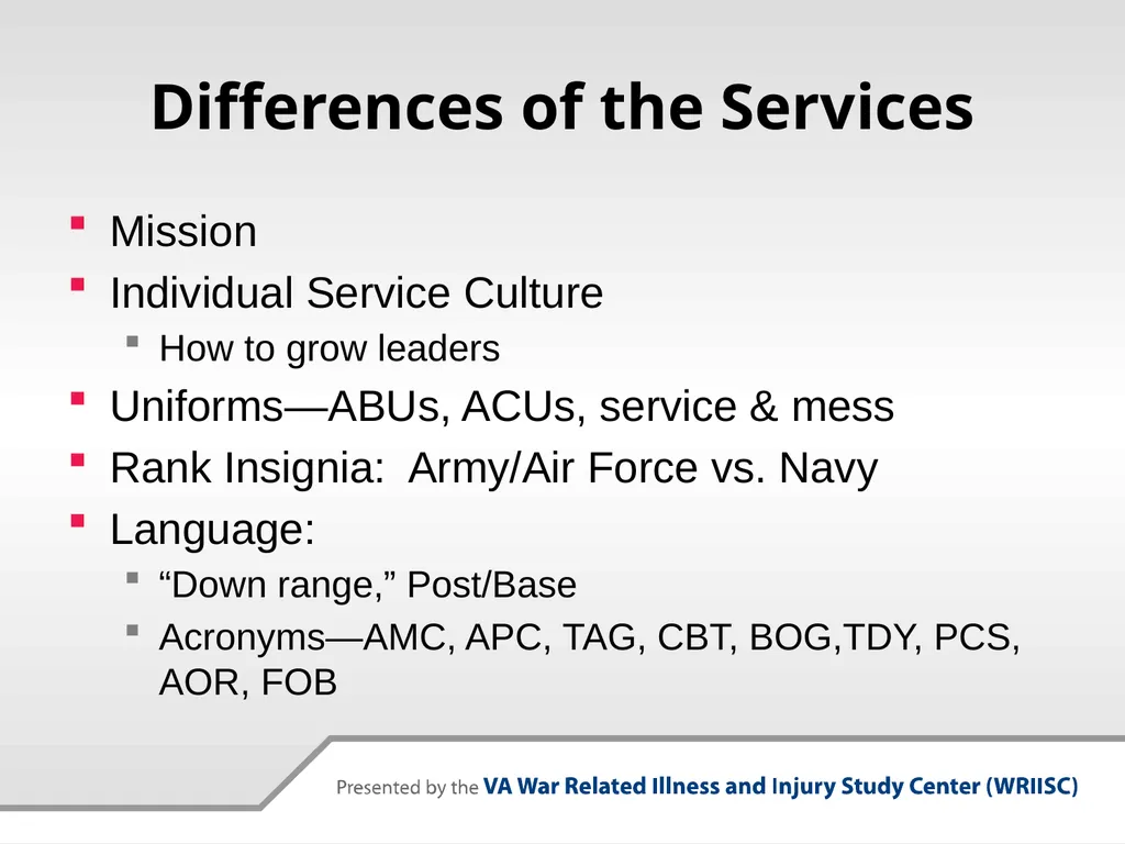 Why Military Culture Matters: The Military - slide 16 of 26
