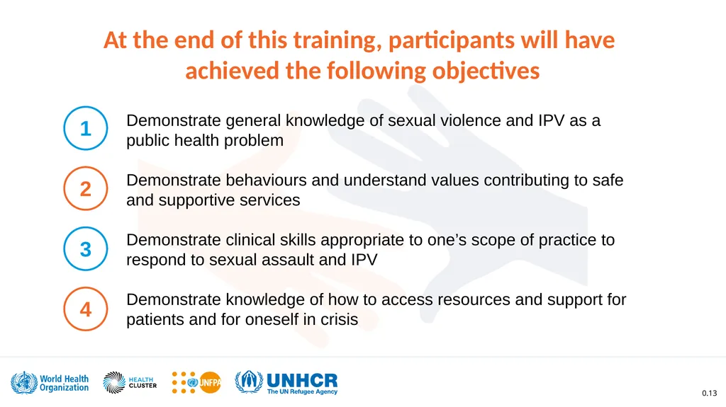 Clinical management of rape and intimate partner - slide 13 of 19
