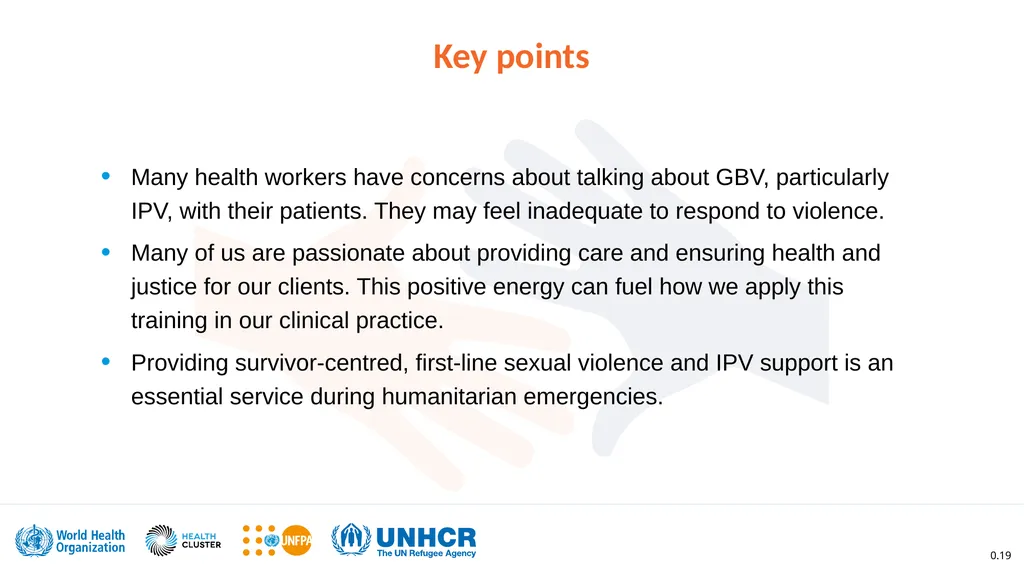 Clinical management of rape and intimate partner - slide 19 of 19