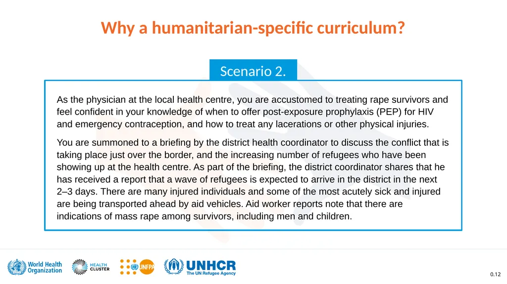 Clinical management of rape and intimate partner - slide 12 of 19