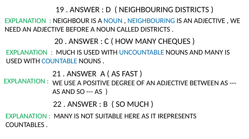 WORKBOOK EXPLANATORY NOTES NOUNS 1 . ANSWER : D ( - slide 40 of 48