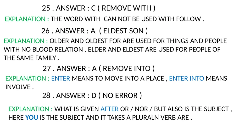 WORKBOOK EXPLANATORY NOTES NOUNS 1 . ANSWER : D ( - slide 31 of 48