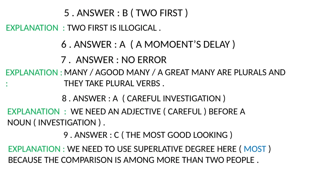 WORKBOOK EXPLANATORY NOTES NOUNS 1 . ANSWER : D ( - slide 37 of 48