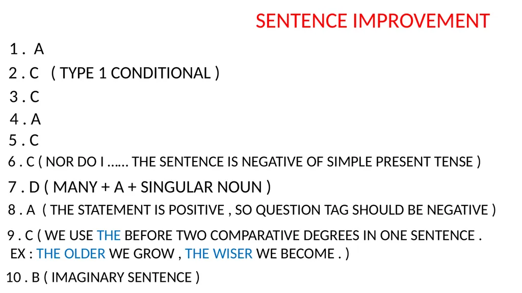 WORKBOOK EXPLANATORY NOTES NOUNS 1 . ANSWER : D ( - slide 44 of 48