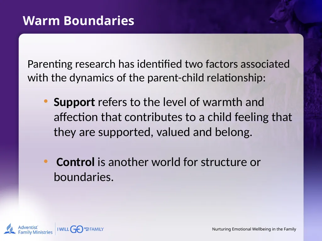 Nurturing Emotional Wellbeing in the Family - slide 17 of 27